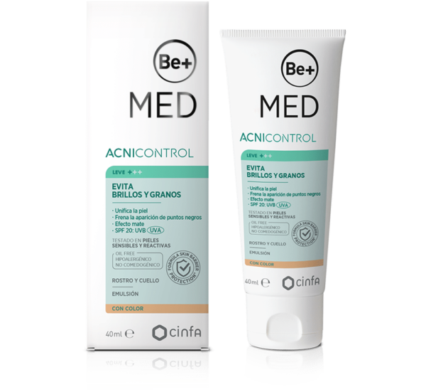 Be+ MED Evita brillos y granos SPF20 con color