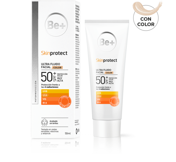 Be+ SKINPROTECT Ultra Fluido Facial con color SPF50+